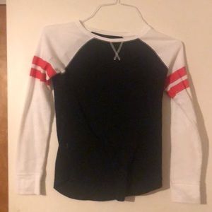 Girl’s Old Navy Black White w Red Stripped Shirt